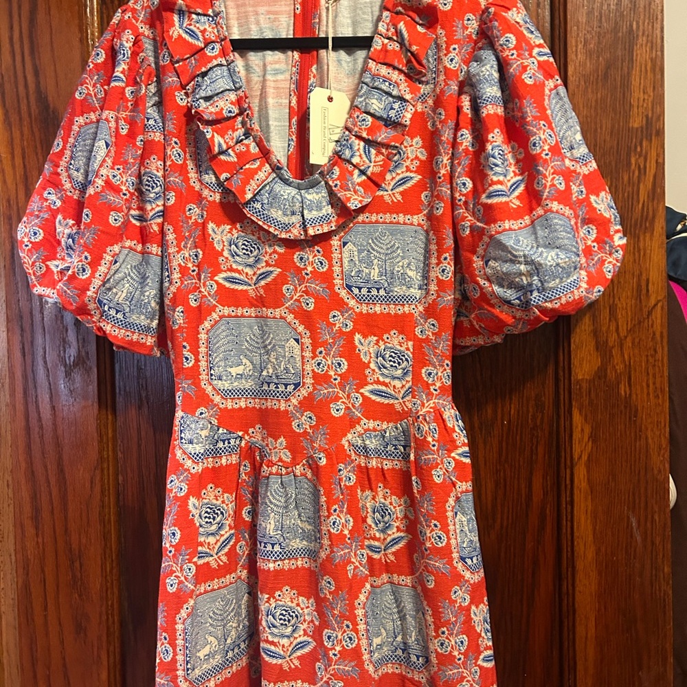 Fashion Brand Company Ruffle Dress in French Sex print - Picture 4 of 9